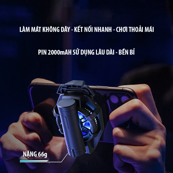 Quạt tản nhiệt sò lạnh không dây X29 pin có thể tháo dời dung lượng 2000Mah kẹp cố định hỗ trợ tản nhiệt cho điện thoại, các game thủ thoải mái chơi game liên tục, giao hàng nhanh