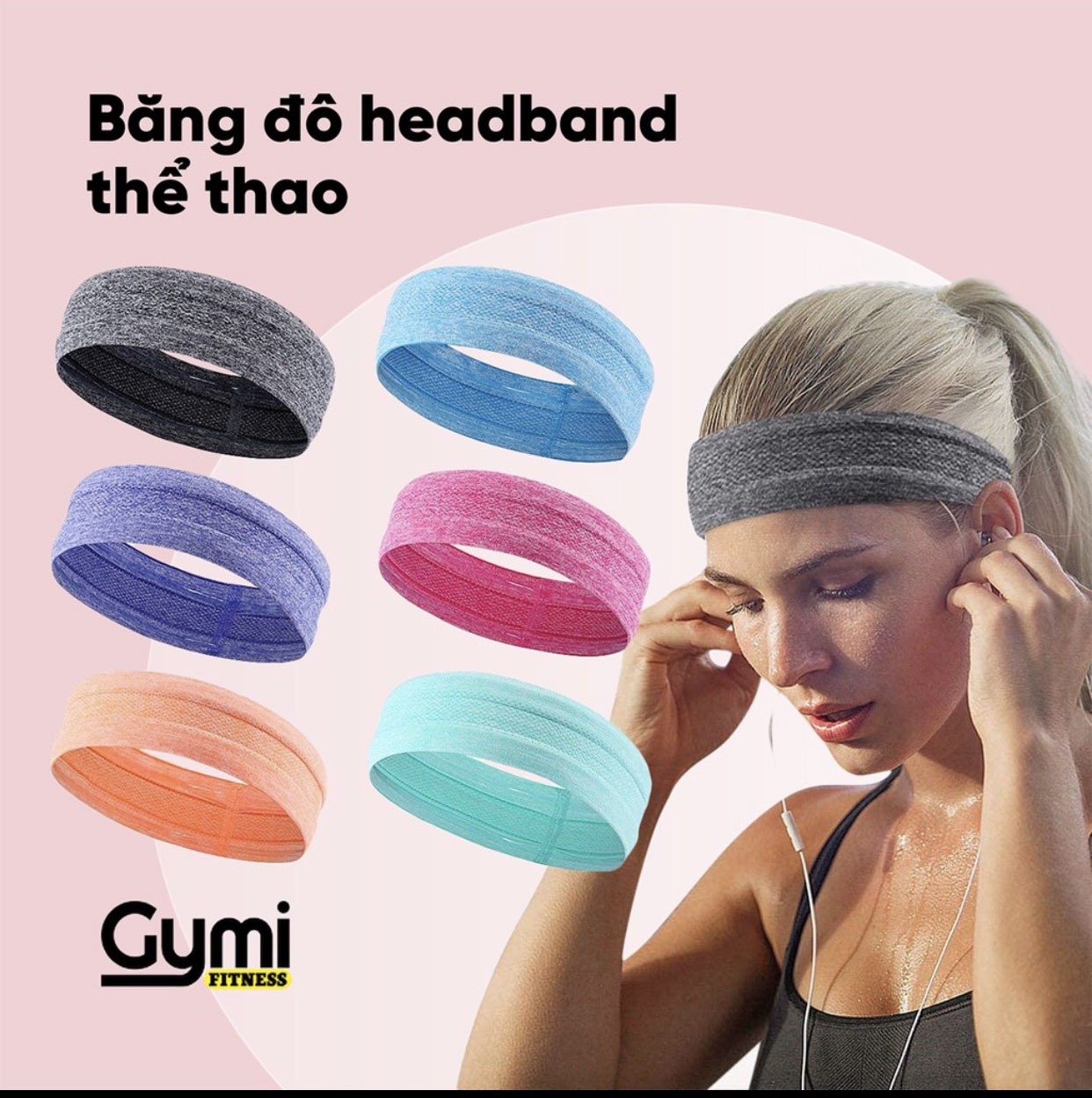 Băng đô thể thao BENDU headband Pk9002 hàng chính hãng chất liệu cotton đeo trán thấm chặn mồ hôi chống trượt