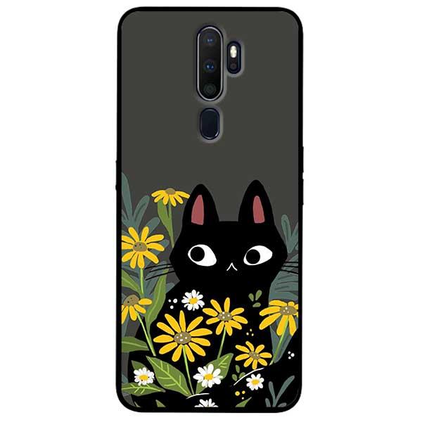 Ốp lưng dành cho Oppo A5 2020 - A9 2020 - Mèo Đen Hoa Vàng