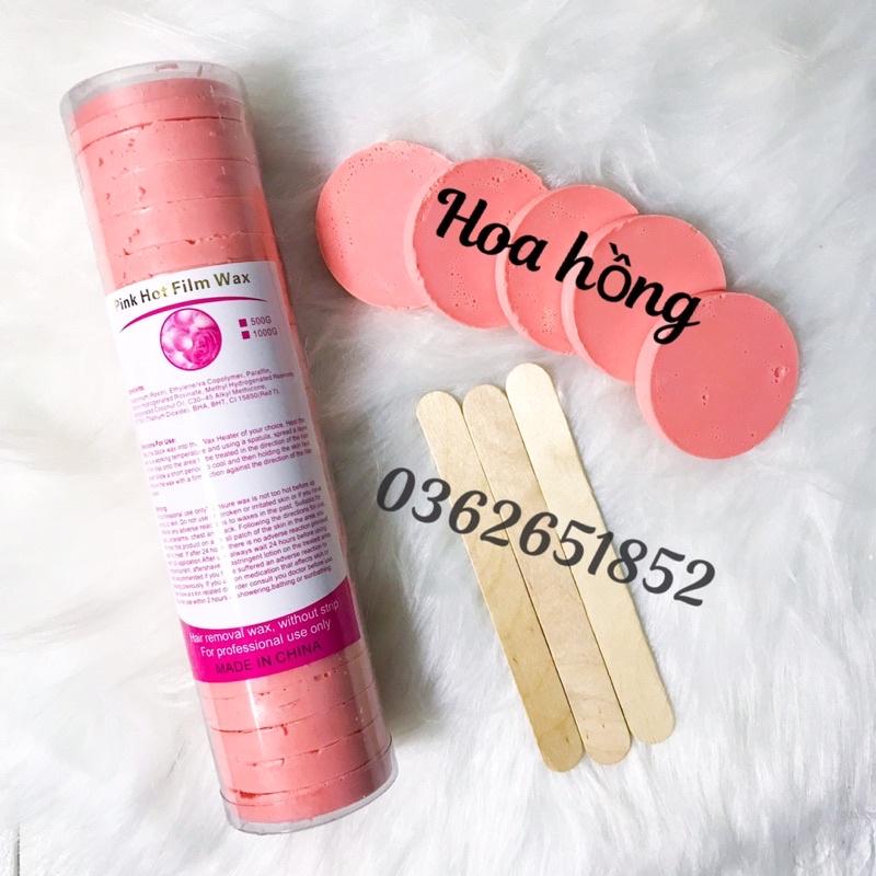 Sáp wax lông dạng viên 500g tặng kèm que gỗ quết sáp