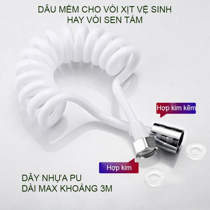 DÂY MỀM CHO VÒI XỊT VỆ SINH UỐN HÌNH LÒ XO DÀI 3M