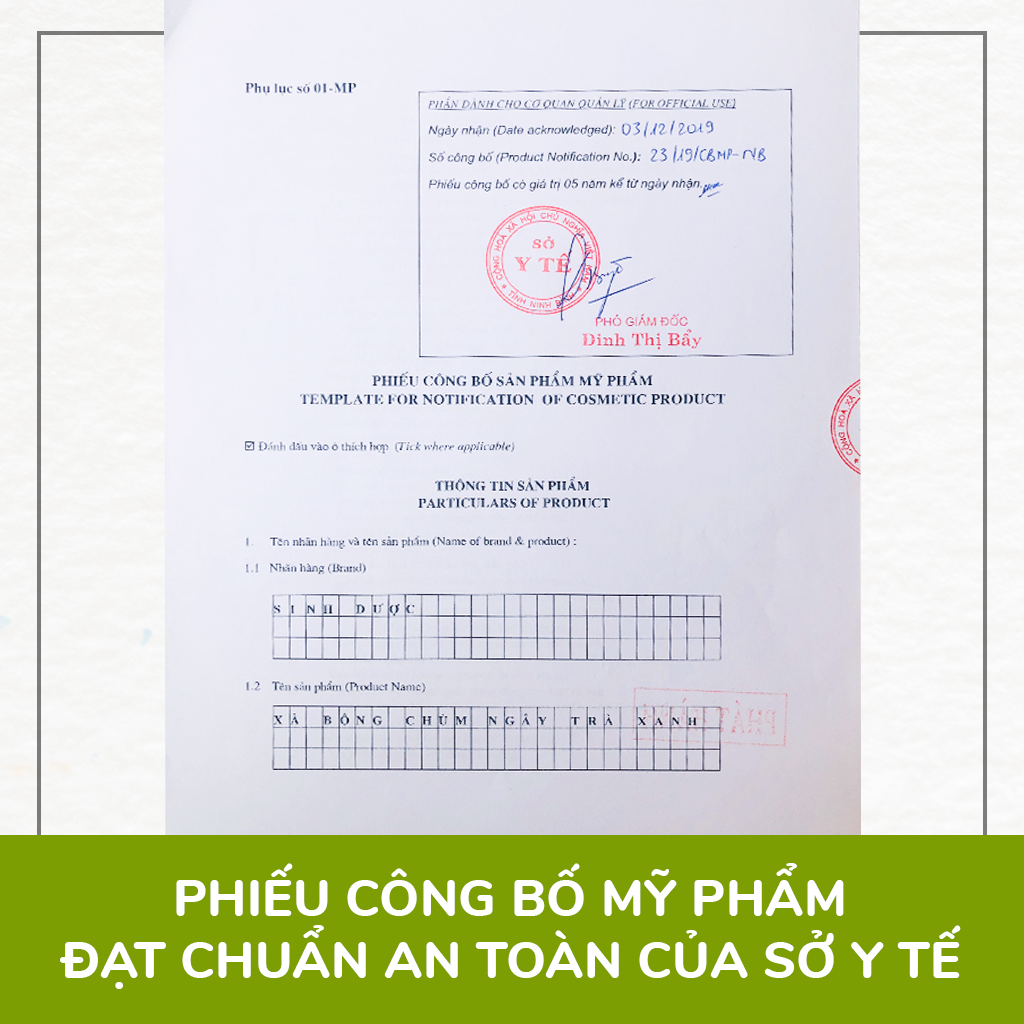 Xà Phòng Sinh Dược- Xà Bông Chùm ngây Trà xanh - Ngừa mụn VNL