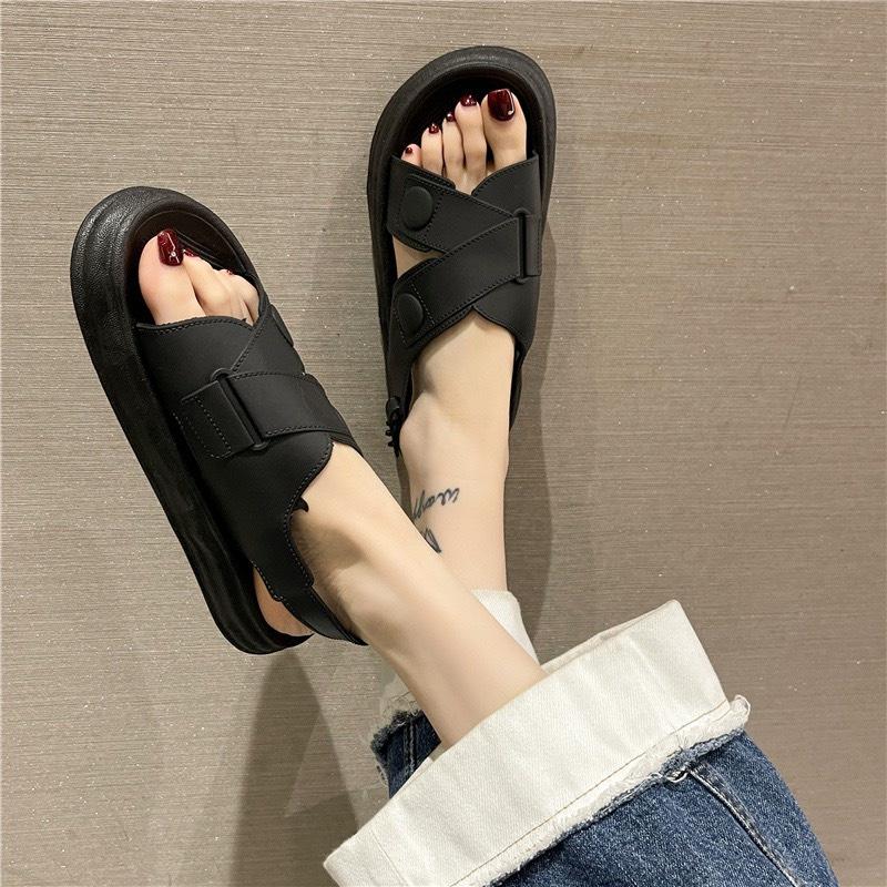 Dép Nữ, Sandal Bánh Mỳ Đế Cao 2cm, Sandal QUAI CHÉO sẵn hàng