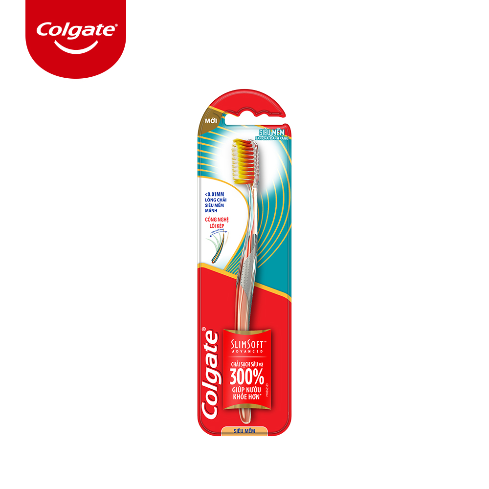 Bàn chải đánh răng Colgate ngăn chảy máu nướu Slimsoft Advanced siêu mềm mảnh (Màu ngẫu nhiên)