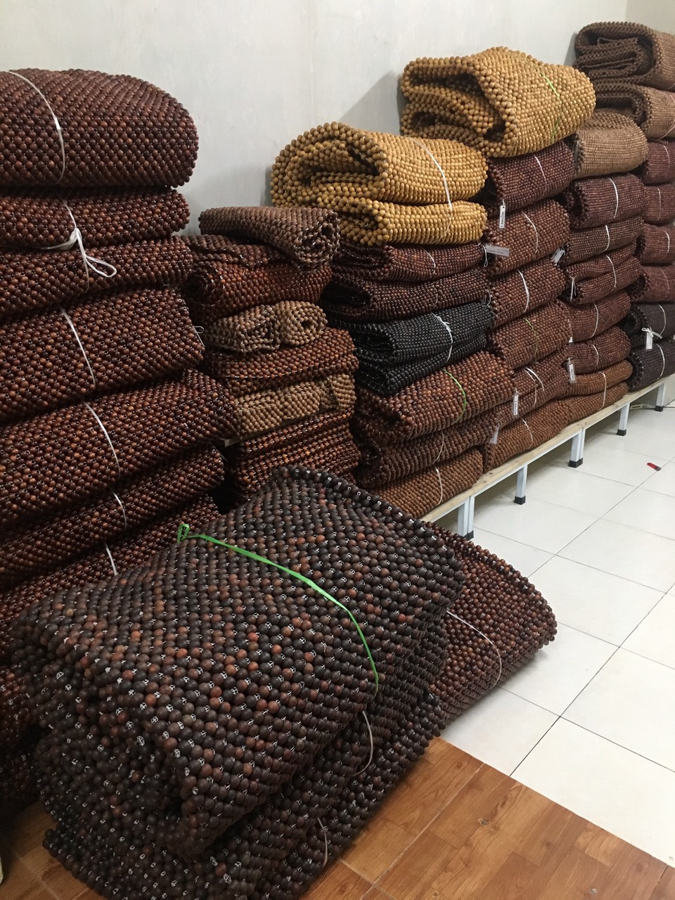 Chiếu hạt gỗ Trắc Mộc hạt 1,2cm , Chiếu điều hoà - Tặng lót ghế ô tô hạt gỗ Trắc