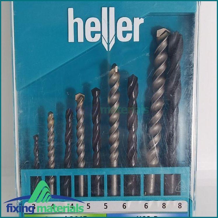 Hộp 9 mũi khoan hỗn hợp HELLER chuôi tròn