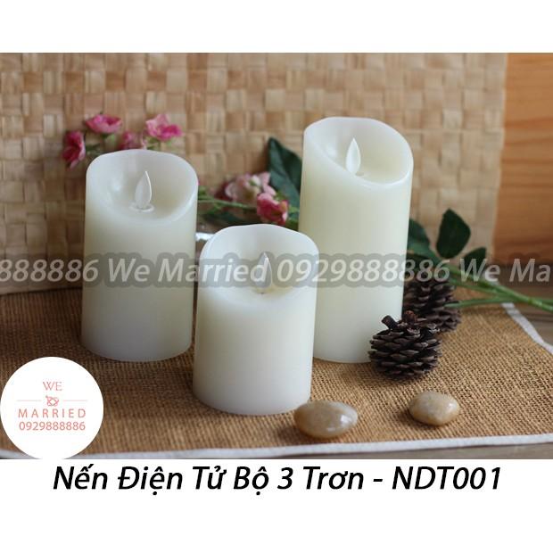 Nến Điện Tử Bộ 3 Trơn