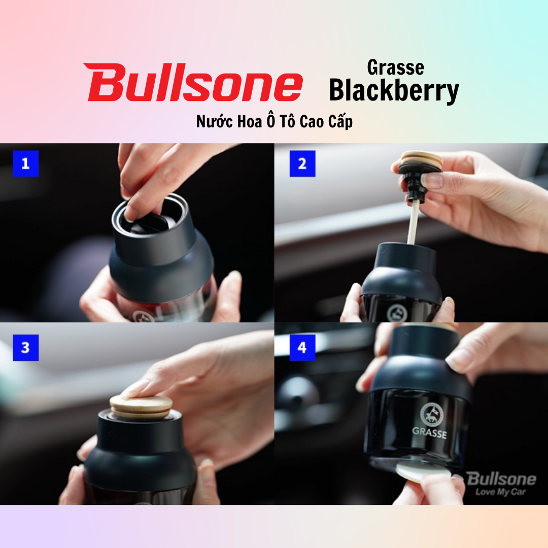 Nước Hoa Ô Tô Cao Cấp Bullsone Grasse Blue Blackberry/Aqua/Apple Mango/Sicilian Lime - Hàng Chính Hãng