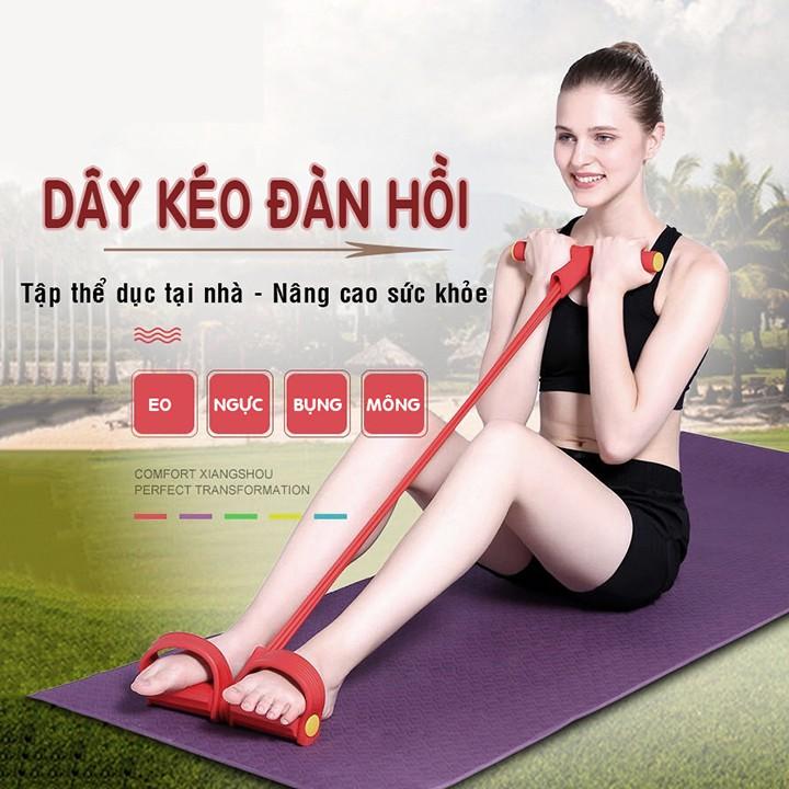 Dây kéo đàn hồi 4 ống cao su tập thể dục, tập Gym tại nhà tập toàn thân nâng cao sức khỏe TT&amp;GĐ