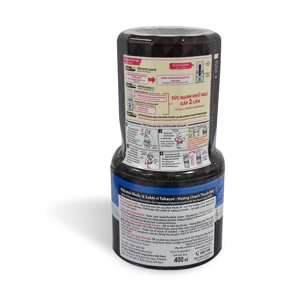 Bình Xịt Khử mùi Thuố.c L.á Sukkiri 320ml xịt nén khí tinh dầu thơm siêu khử mùi hôi khói gây khó chịu sang trọng