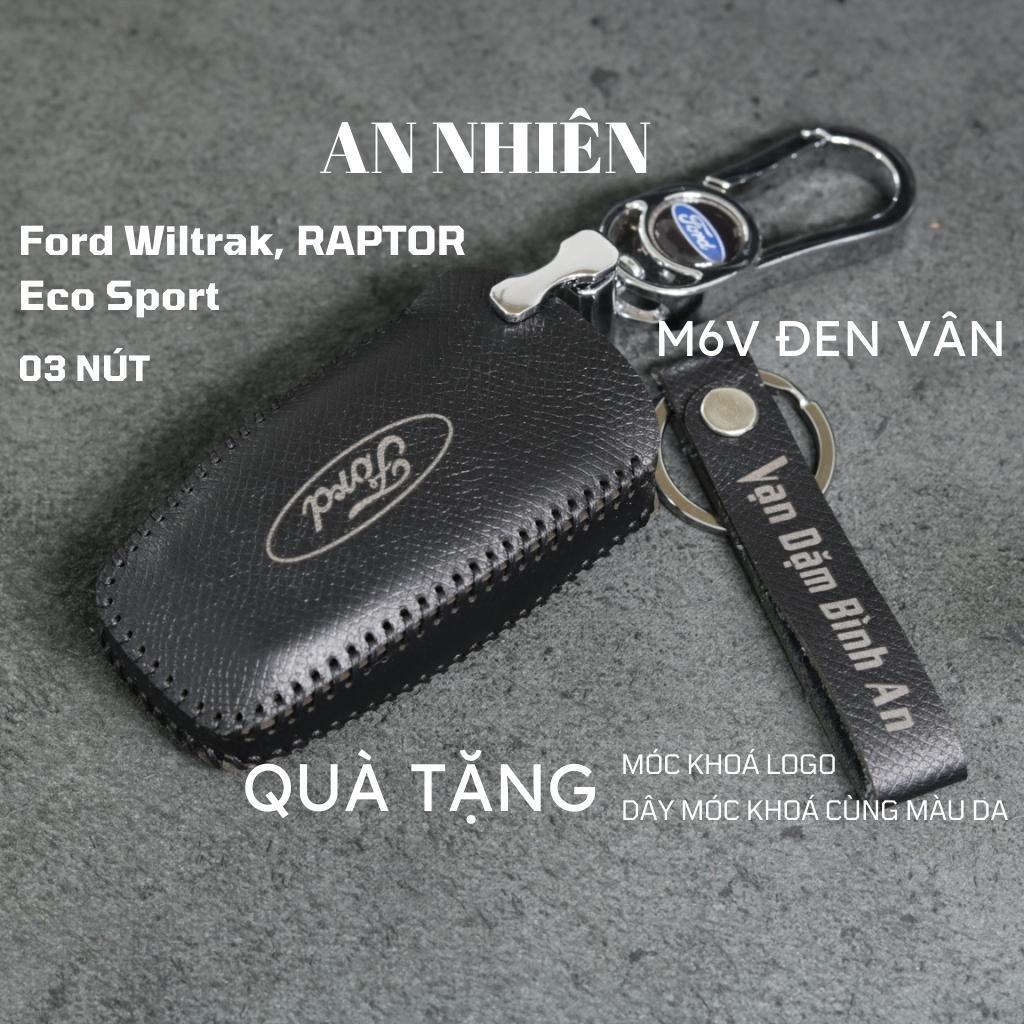 Bao da dành cho chìa khóa Ford Raptor, Bao da dành cho chìa khóa ô tô Ford Eco Sport, Ford Wild Track,Da bò thật, Khâu thủ công 9