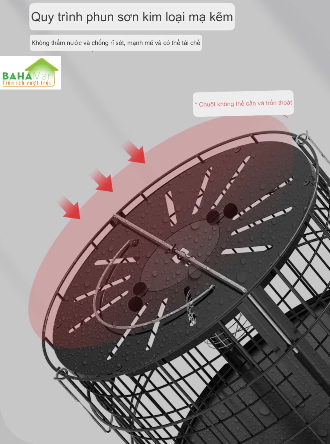BẪY CHUỘT TỰ ĐỘNG KIỂU LỒNG CHIM, BẮT CHUỘT TOÀN DIỆN KHÔNG GÓC CHẾT "BAHAMAR" được cải thiện rất nhiều để loại bỏ sự rắc rối của những con chuột quá nhỏ trong lồng
