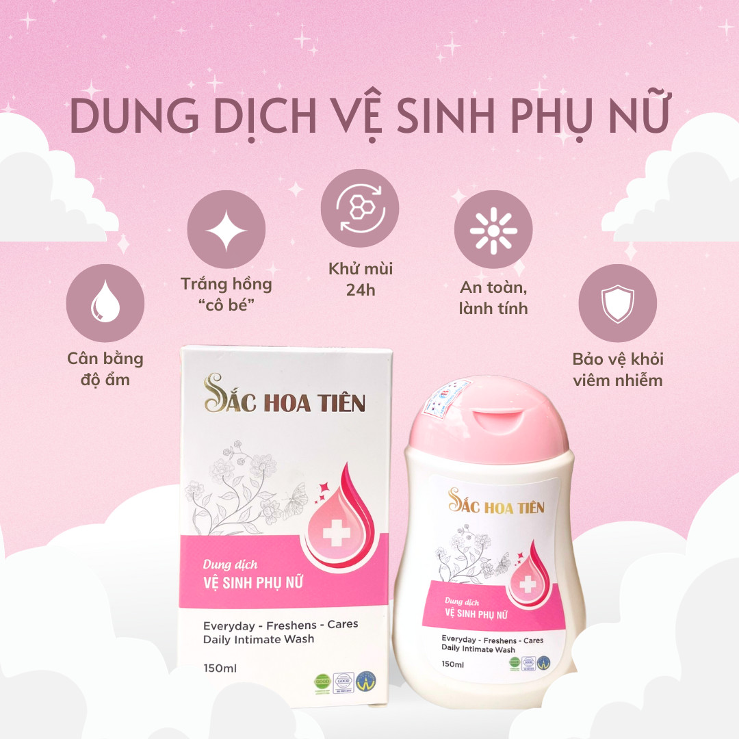 DUNG DỊCH VỆ SINH PHỤ NỮ SẮC HOA TIÊN SẠCH  - THƠM - HỒNG - KHÍT