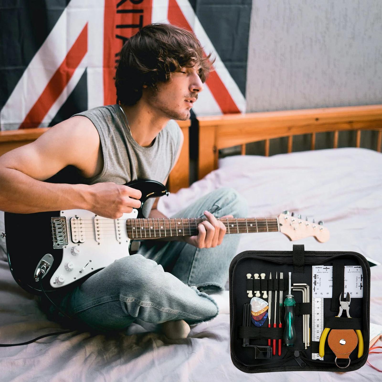 Bộ 23 dụng cụ sửa chữa đàn guitar với dây thước dây đàn guitar cờ lê