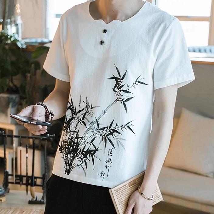 Áo Thô Nam in Họa Tiết Cây Trúc