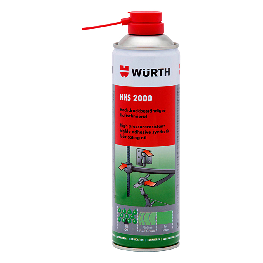 Mỡ Bò Nước Dạng Xịt Bôi Trơn Chịu Nhiệt Wurth Hhs 2000 (500ml)