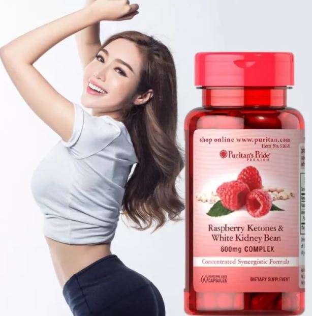 Hỗ trợ giảm cân Mỹ an toàn hiệu quả Raspberry Ketones and White Kidney Bean 600mg complex Puritan's Pride  - QuaTangMe Extaste