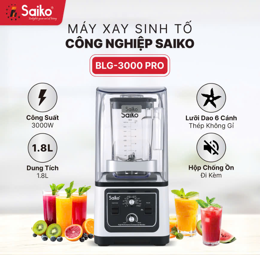 Máy Xay Sinh Tố Công Nghiệp Saiko BLG-3000 hàng chính hãng