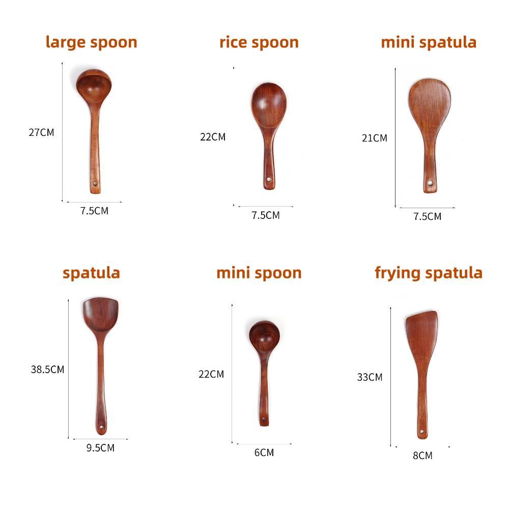 Bộ dụng cụ nấu ăn trong nhà bếp bằng chất liệu gỗ chống dính