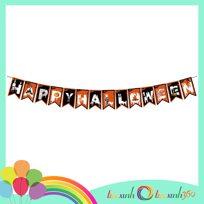 Banner trang trí chữ Happy Halloween (nhiều mẫu)