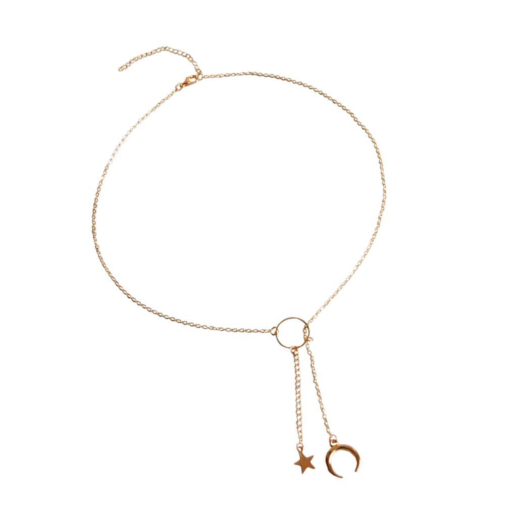 Moon Star Dangle Necklace Golden