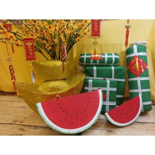 Mô hình Dưa Hấu quả Phúc Lộc Thọ, dưa hấu miếng trang trí nhà cửa ngày Tết, làm mẹt treo cửa