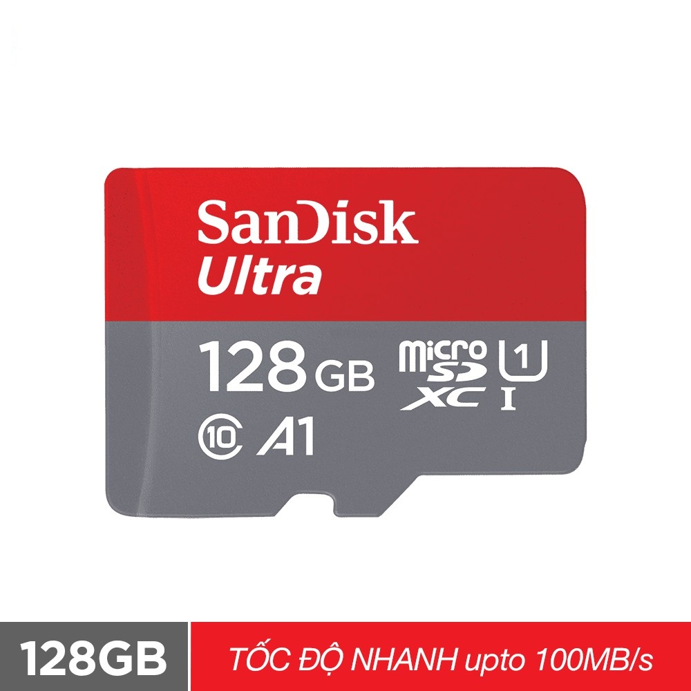 Thẻ nhớ microSDXC SanDisk 128GB Ultra A1 upto 100MB/s UHS-I (SDSQUAR-128G-GN6MN) _ Hàng Chính Hãng