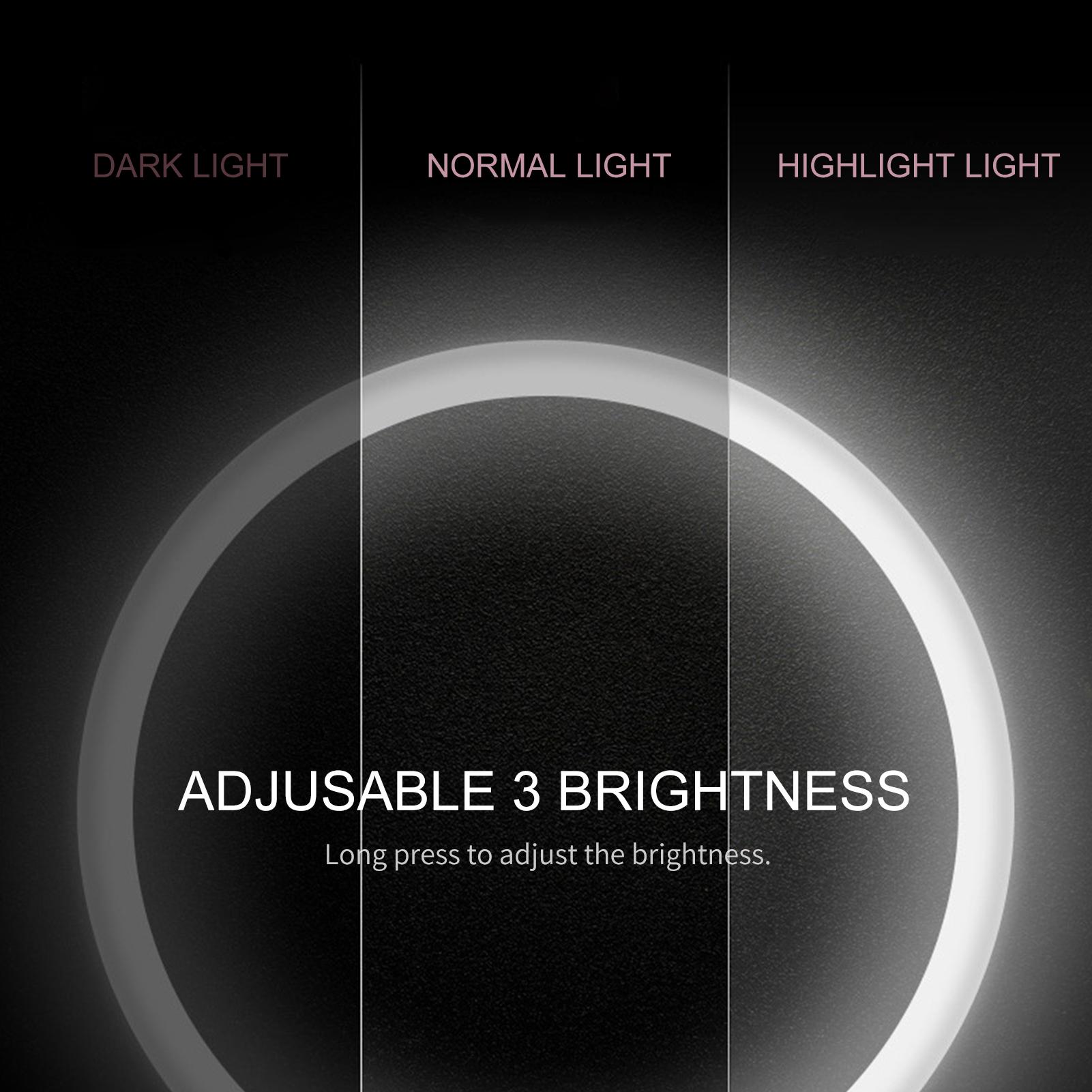 Gương trang điểm LED có thể xoay 90 ° 3 chế độ chiếu sáng màu-Màu trắng