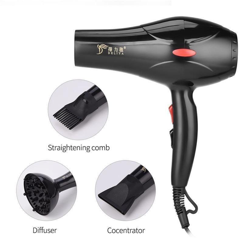 Máy sấy tóc công suất lớn DELIYA 8018 2 chiều nóng lạnh, tặng kèm ngay bộ 5 đầu phụ kiện làm tóc cao cấp