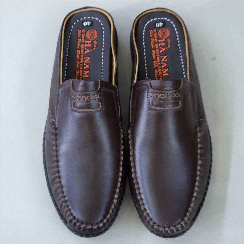 Dép Bít Mũi Nam Da Bò Thật TiTi ĐÔ Cao Cấp GSB2044