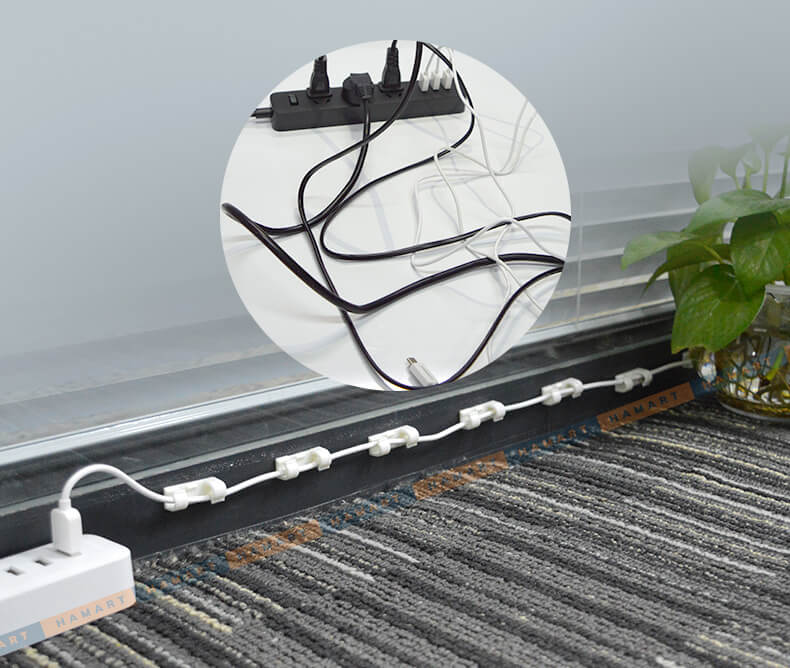 Vỉ 16 Nẹp Dây Điện LỚN Dán Tường Móc Treo Kẹp Cố Định Dây Cáp Lớn