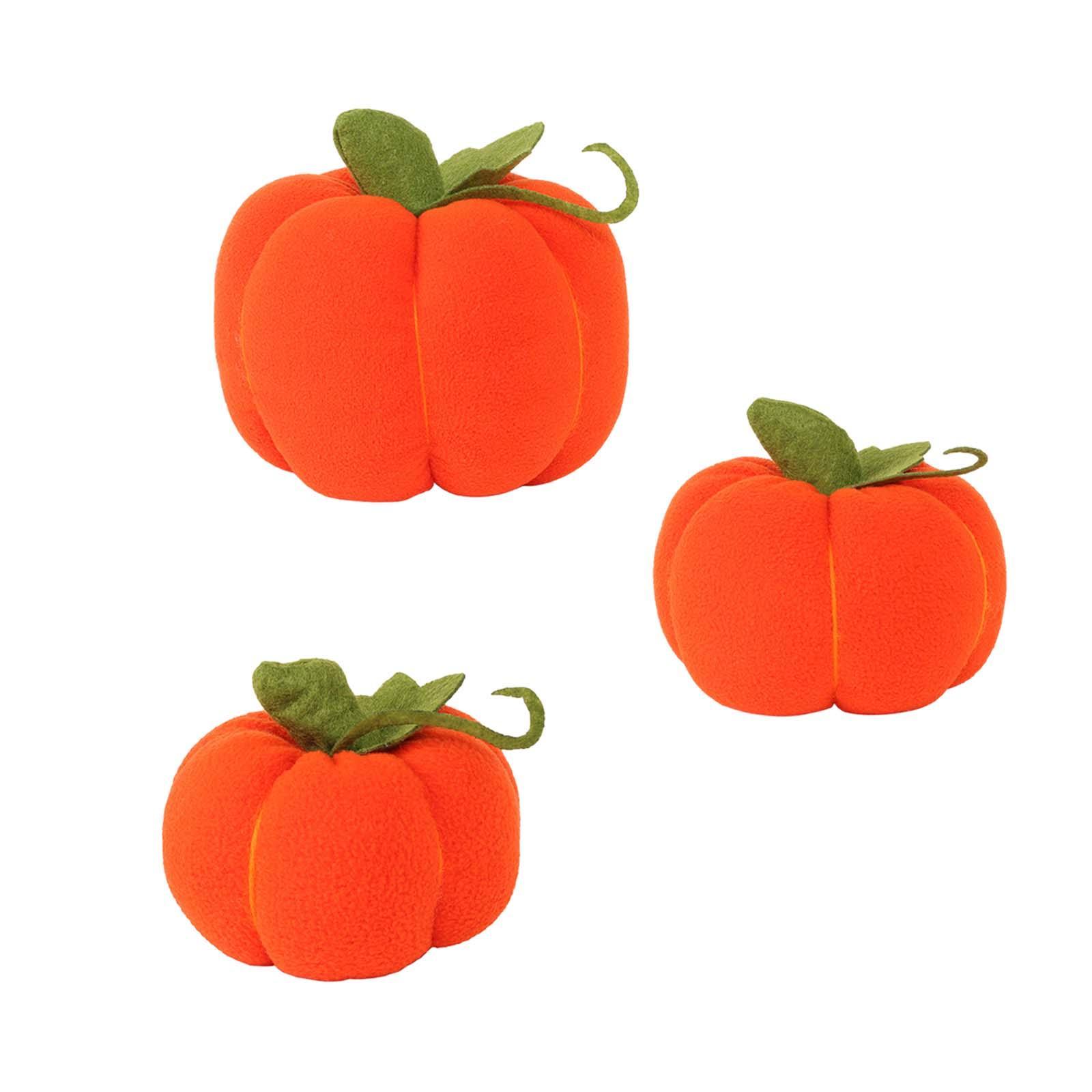 3Pcs Simulated Pumpkin Plush Toy Pumpkin Decoration Artwork Fake Pumpkin Tabletop Pumpkin Figurine Ornaments for Home Bedroom