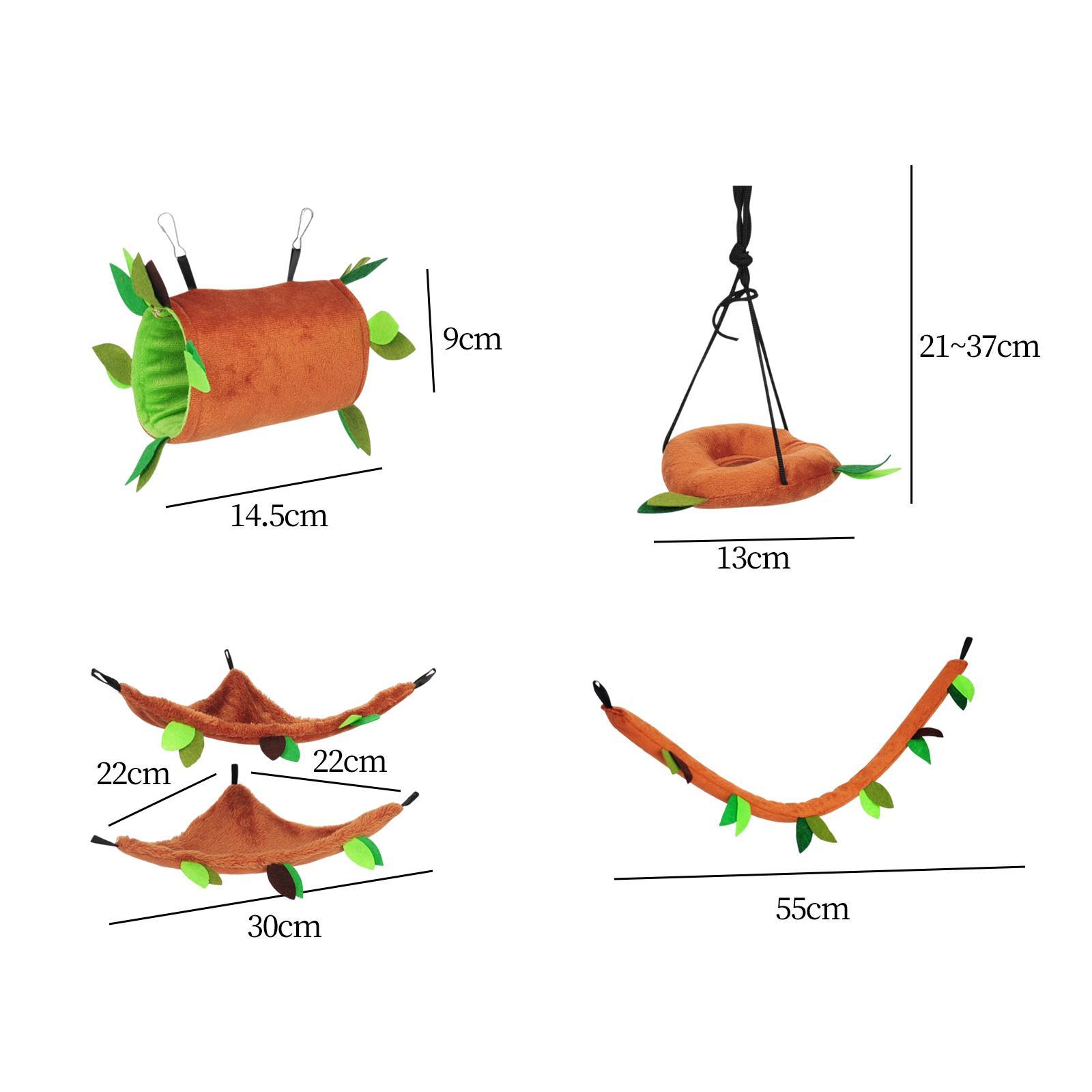 Plush Hamster Hammock Leaf Hanging Tunnel Cage for Ferret Squirrel Parrot
