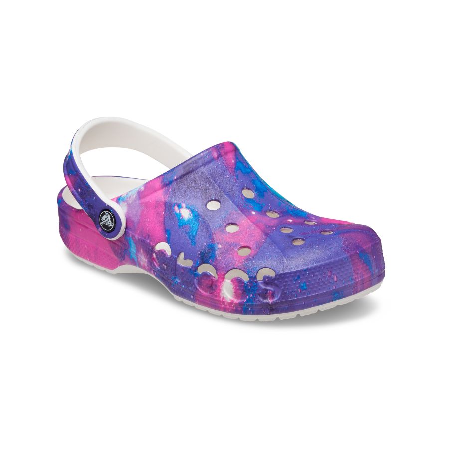 Giày lười unisex Crocs Baya Clog U Seasonal Printed Whi/Mlti - 206230