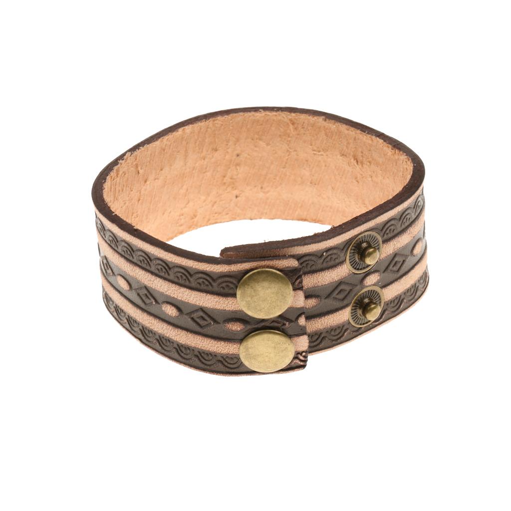 Punk Rock Leather Men' Bracelet Strap Belt Cuff Wrist Band