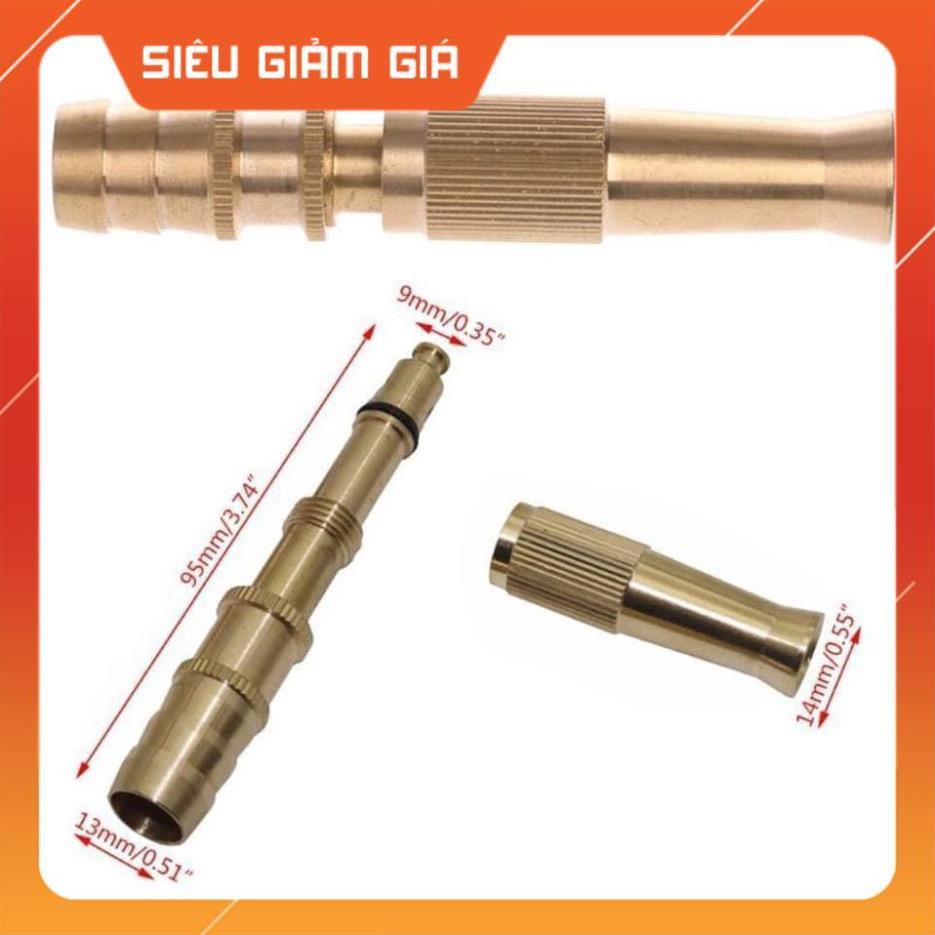 Đầu vòi xịt tăng áp mini Đầu vòi tăng áp đa năng bằng đồng tưới cây rửa xe cực mạnh 206587 tặng đai