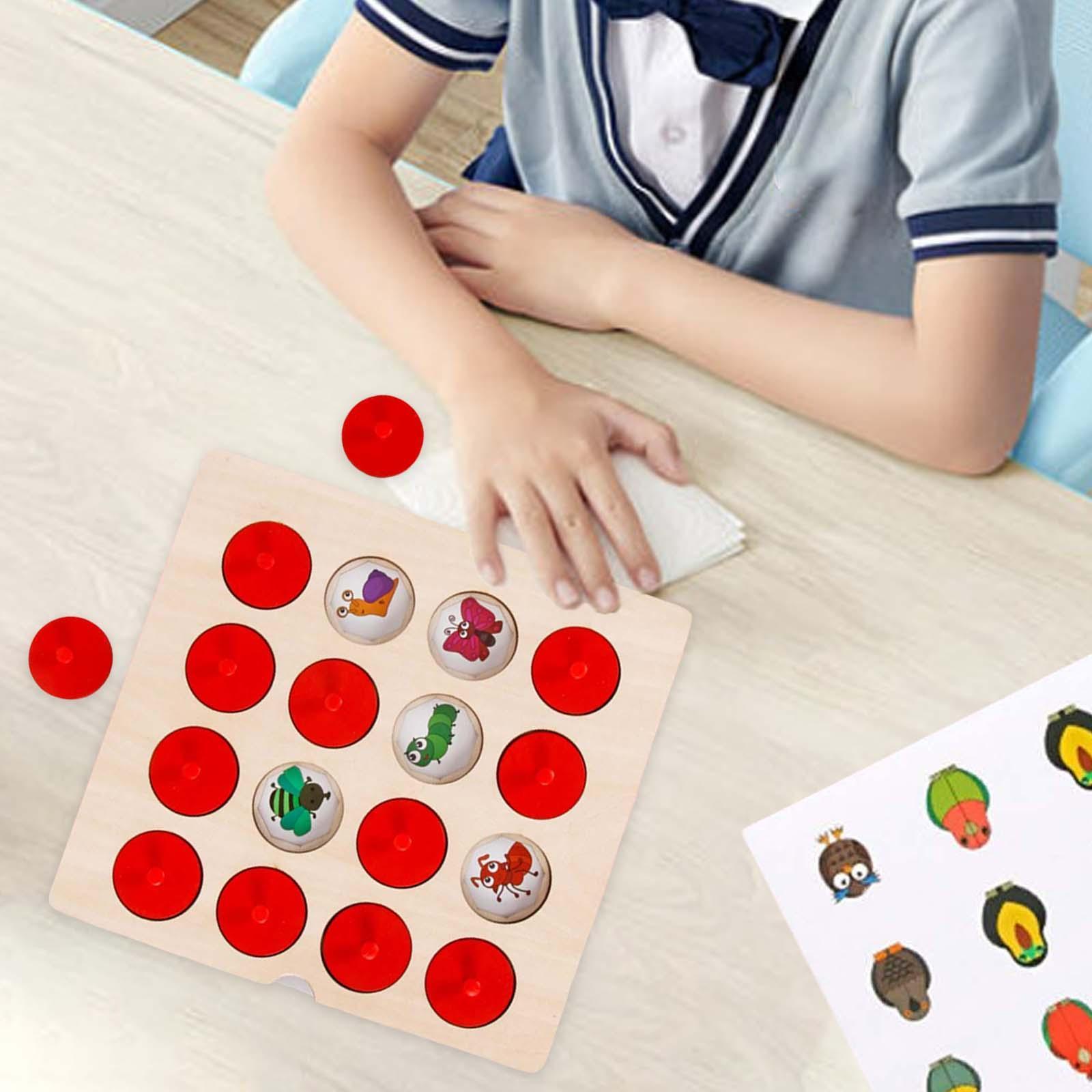 Kid Wooden Memory Chess Board Memory Training Game Educational Toy