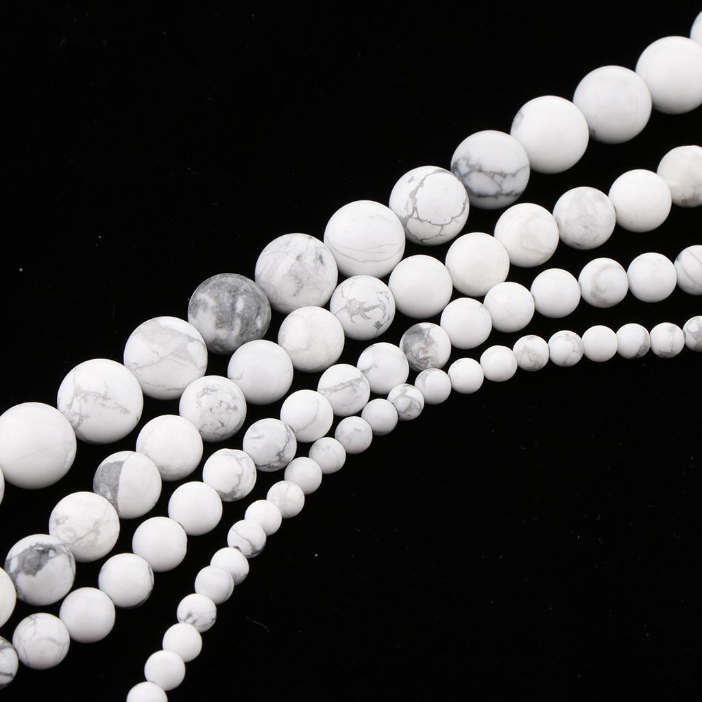 Natural White Gemstone Round Loose Beads for DIY Jewelry Making