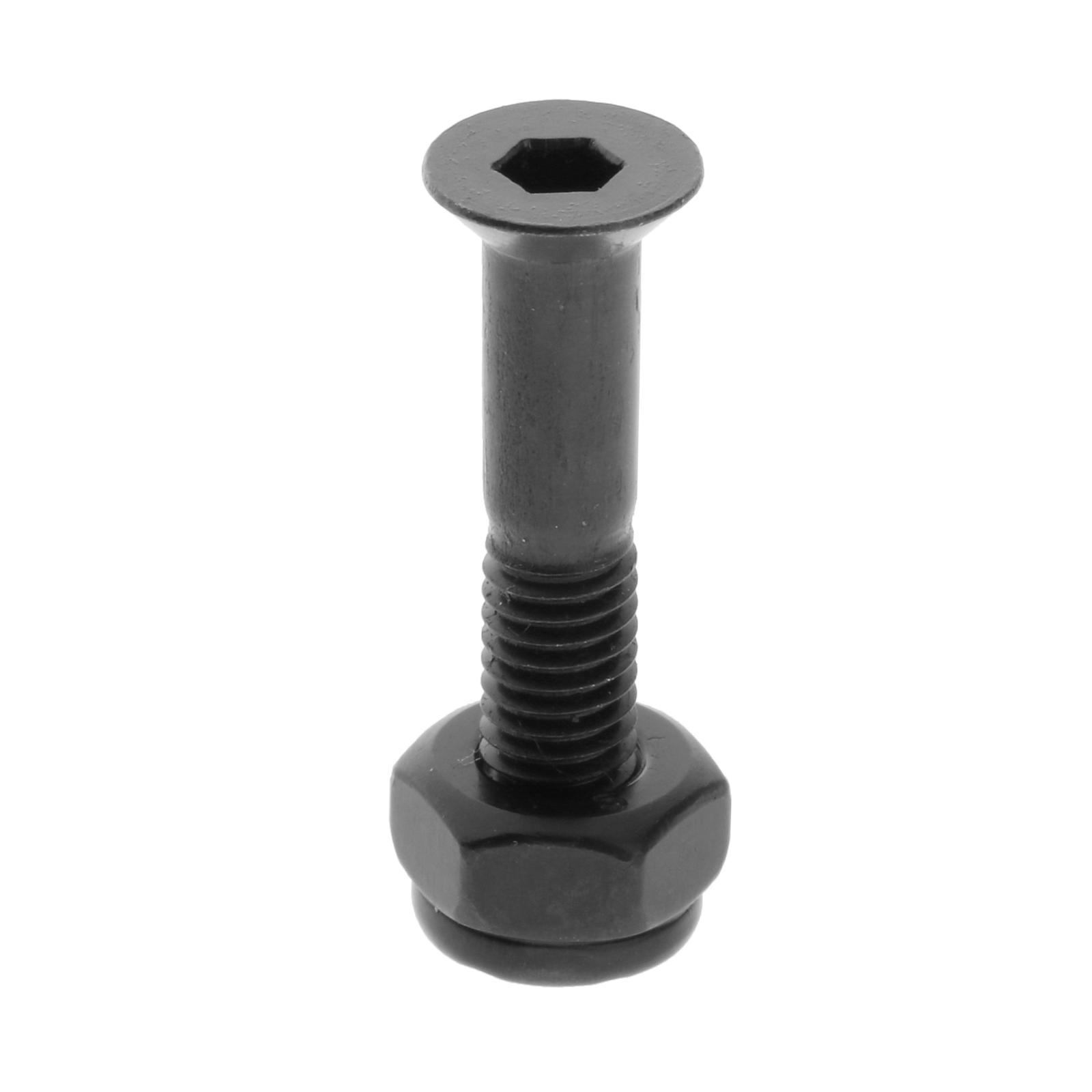 8x Longboard Skateboard Wheel Repair Hardware Screws with Wrench 1'' Black