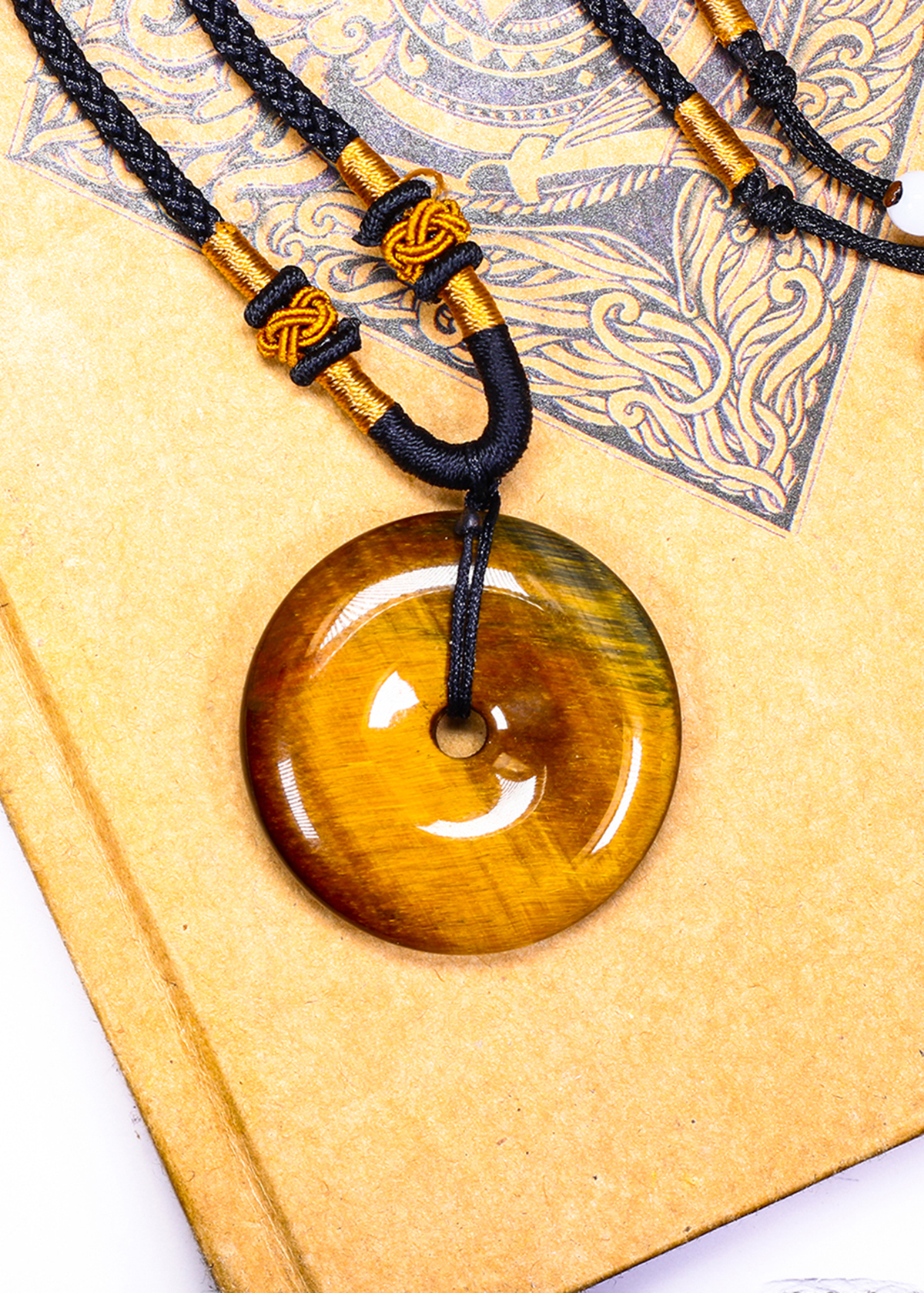Mặt dây chuyền đồng điếu đá mắt hổ 3.5cm - Ngọc Quý Gemstones