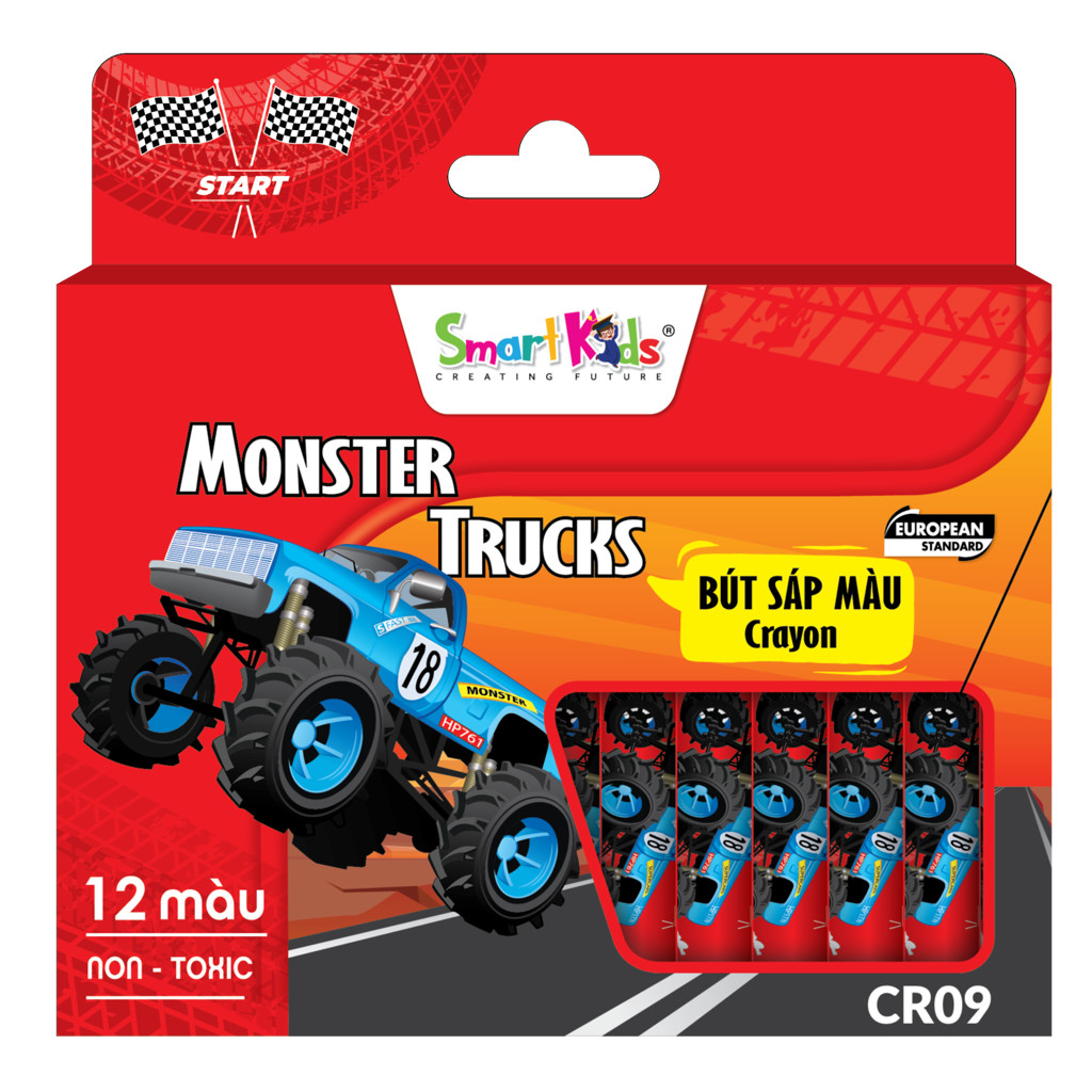 Sáp màu Monstertruck Smartkids tươi sáng