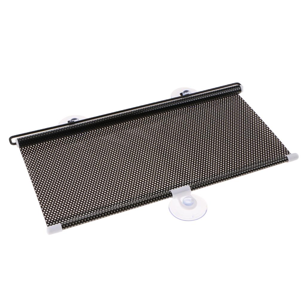 Black Car Front Rear Window Sun Shade Mesh Visor Roll Screen Curtain Cover