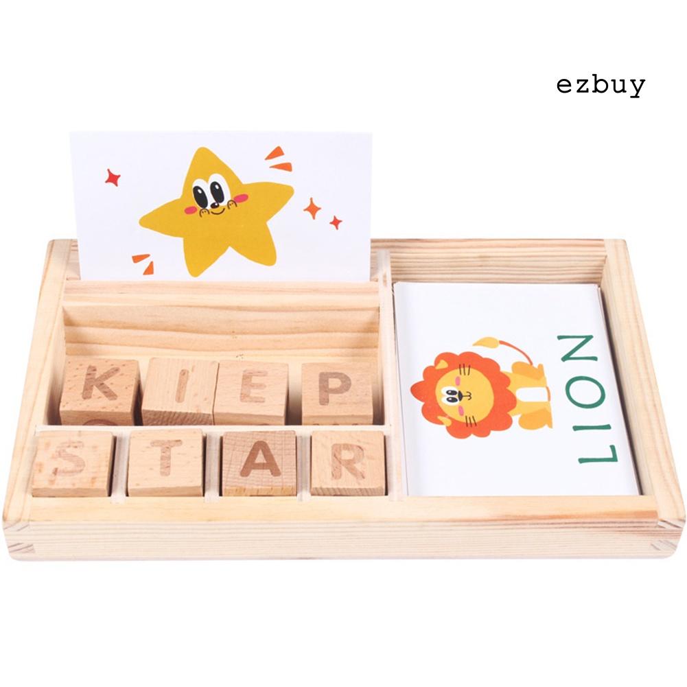 EY-Wooden English Cardboard Puzzles Alphabet Building Early Educational Kids Toy