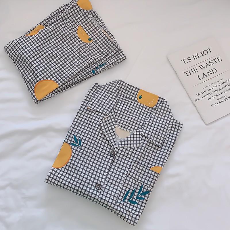 Pijama- Bộ Ngủ Nữ cotton áo dài quần dài BNNDQ07