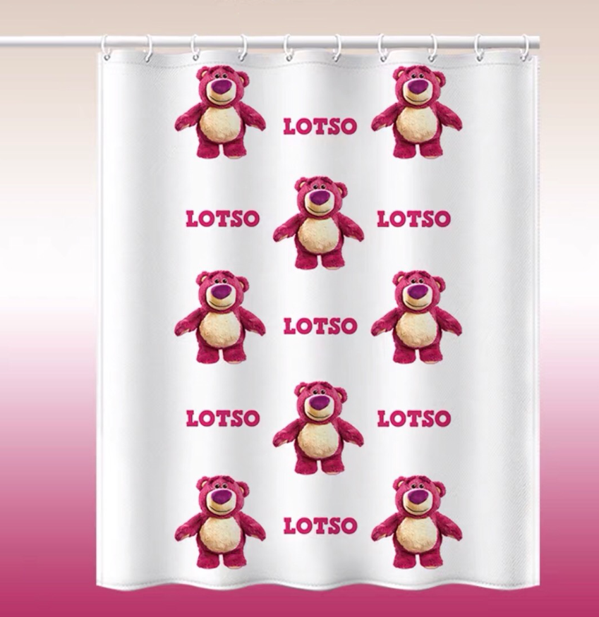 Rèm Khoen Lỗ, Khoen Ri đô, Rèm Dán Tường Mẫu GẤU LOTSO TRẮNG Chống Nắng Tốt, Nhiều Size