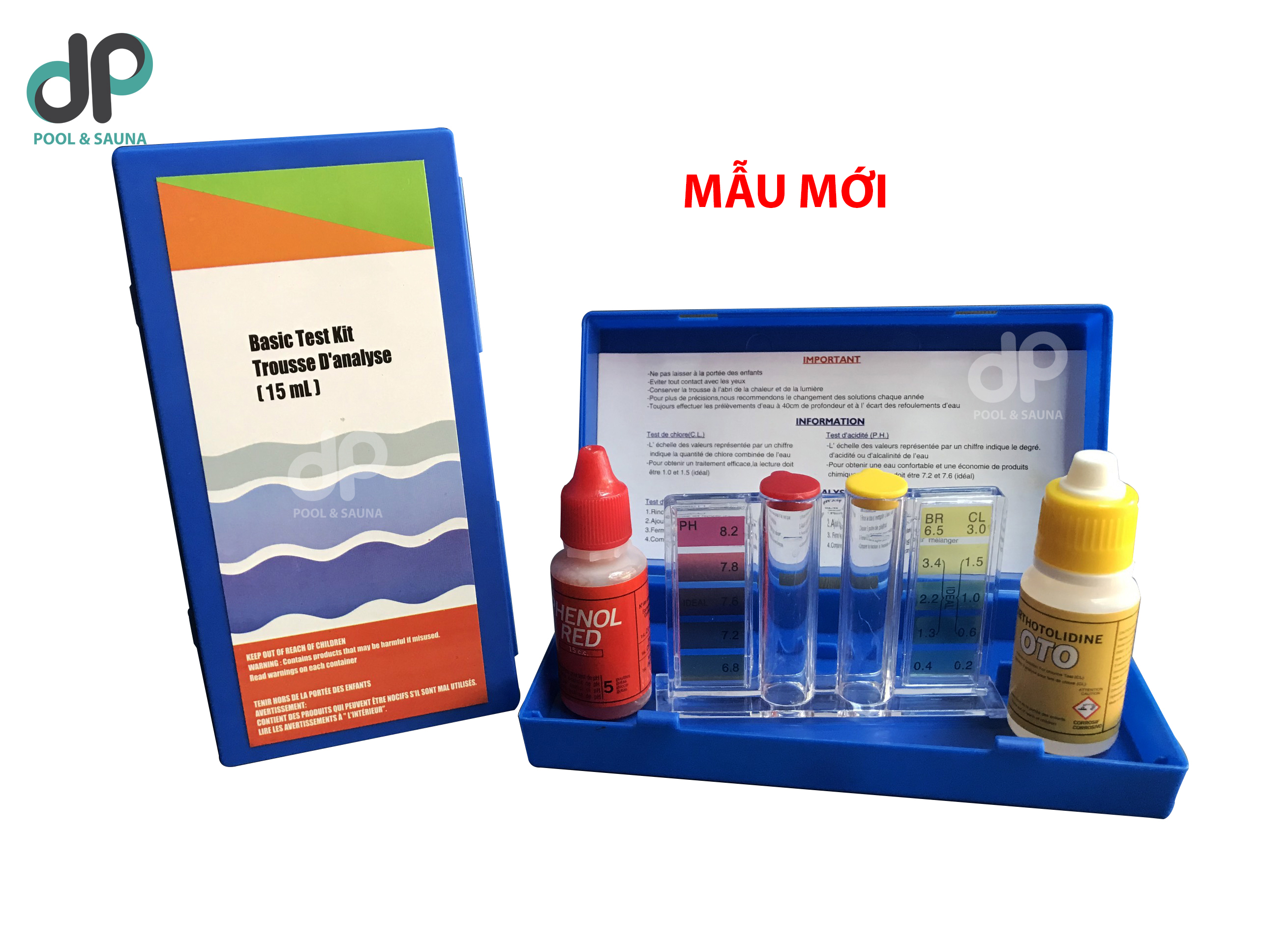 Bộ thử nước hồ bơi 2 trong 1 OTO và PHENOL RED - Basic Test Kit Trousse D'analyse