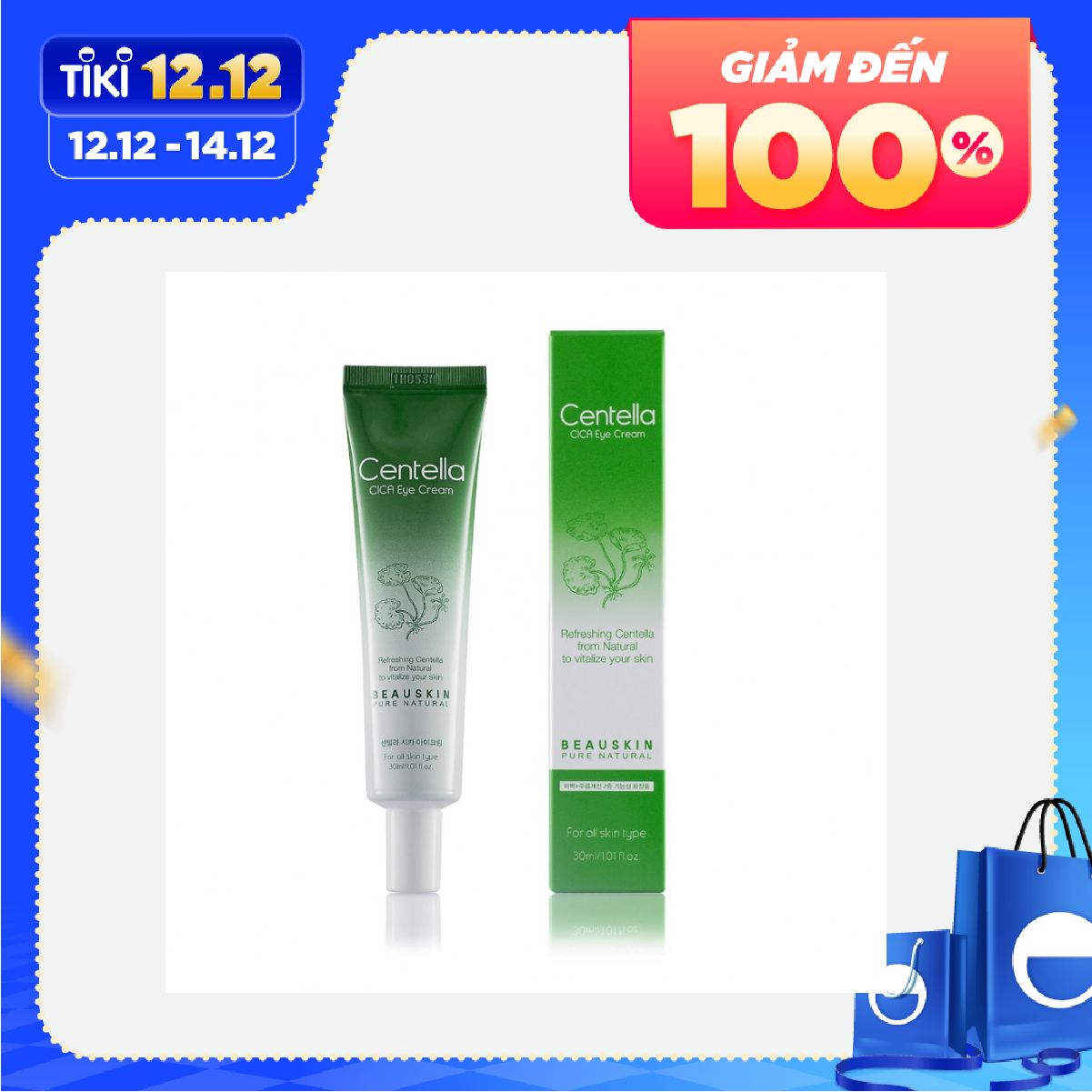 Kem giảm thâm quầng mắt giảm bọng mắt Beauskin Centella Cica Eye Cream Hàn quốc (30ml)