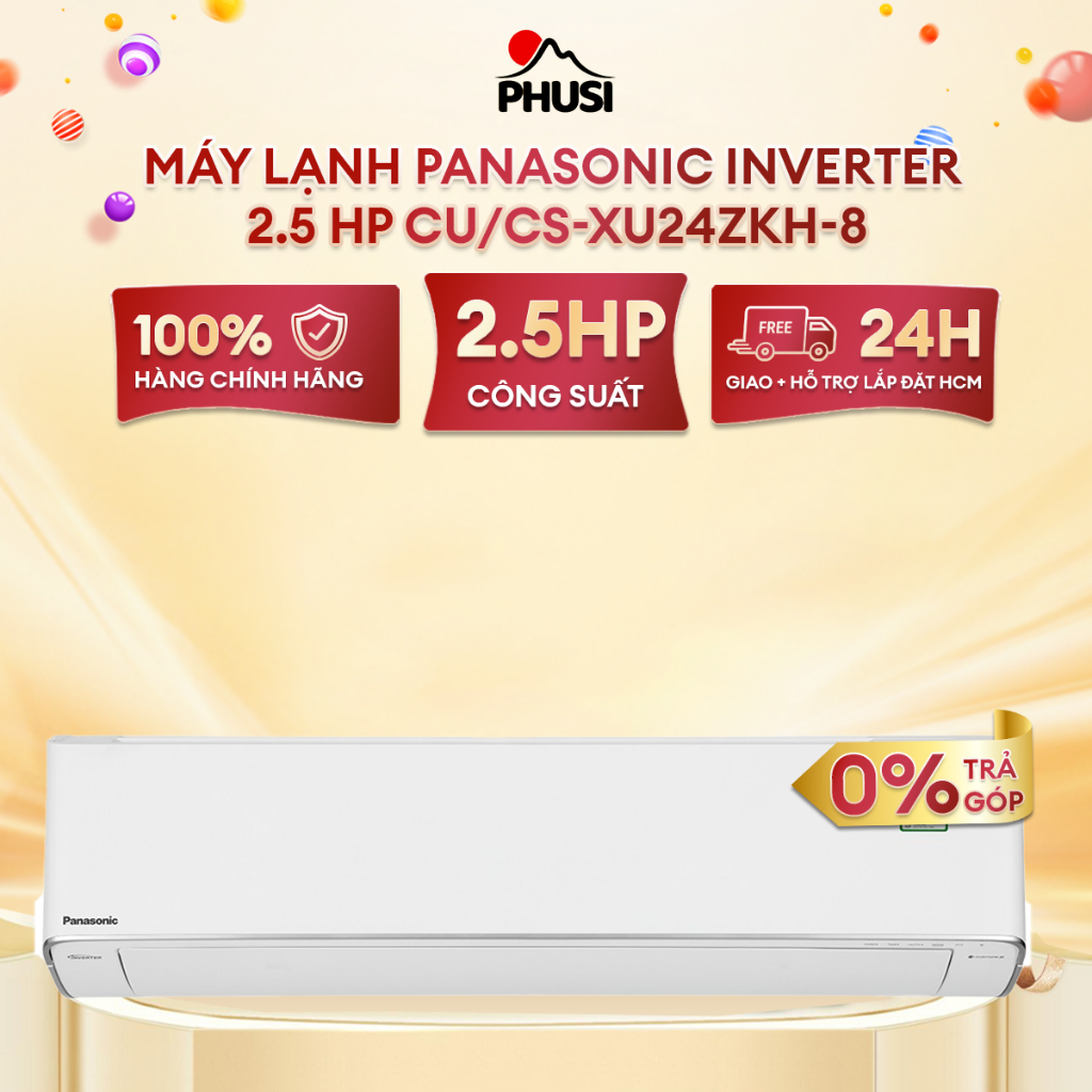 Máy lạnh Panasonic Inverter 2.5 HP CU/CS-XU24ZKH-8 - Hàng chính hãng - Chỉ giao HCM