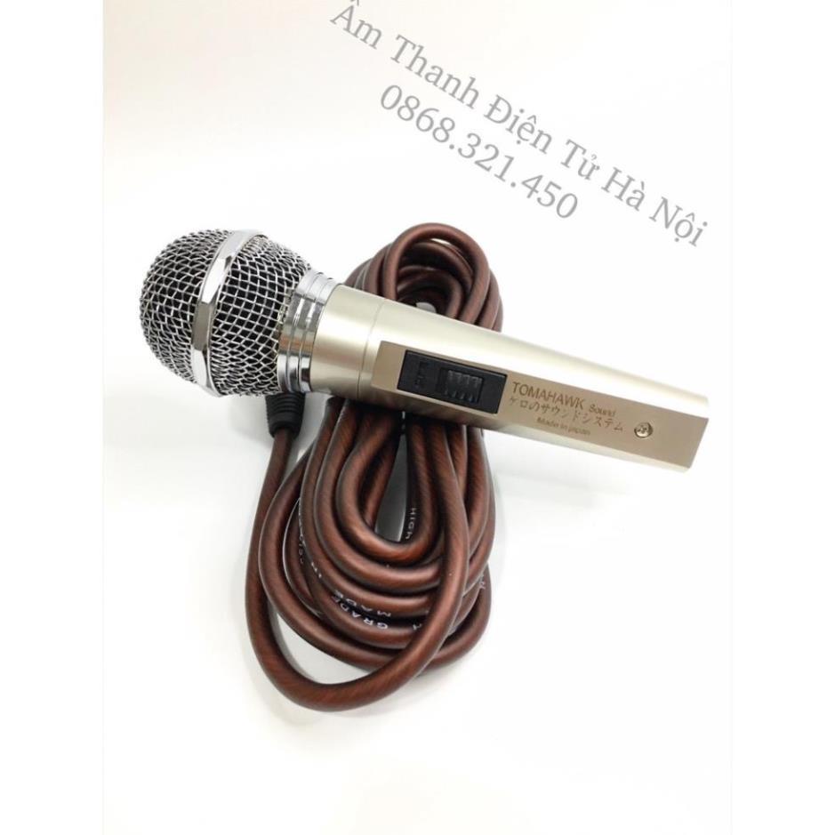 Mic Có Dây TOMAHAWK Made In Japan Hút Giọng, Hát Nhẹ, Hỗ Trợ Chống Hú Tốt,Khung INOX Cứng Cáp,Dây Chống Xoắn