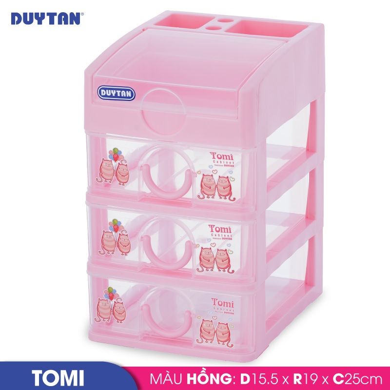 Tủ nhựa Duy Tân Tomi nhỏ 4 ngăn (15.5 x 19 x 25 cm) - 42191 - Giao màu ngẫu nhiên - Hàng chính hãng